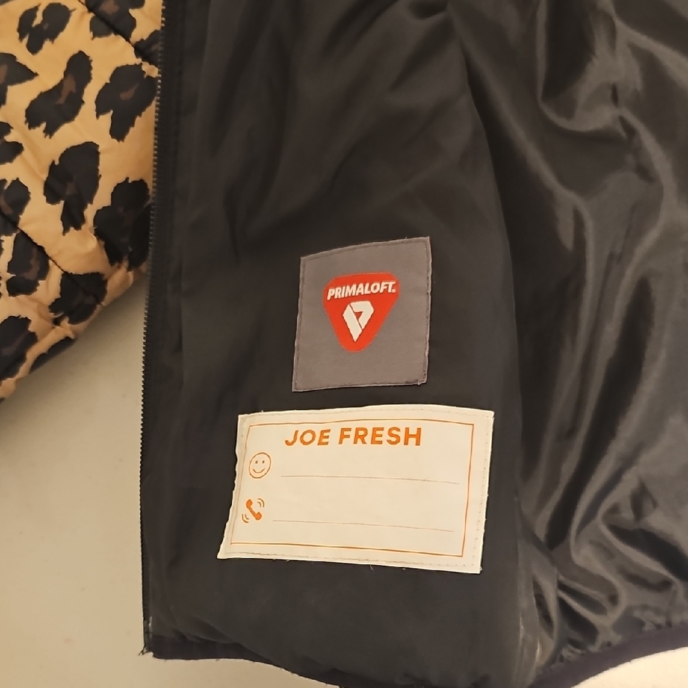 Gillian Harris X Joe Fresh Kids Leopard Puffer Jacket - Tan and Black - Picture 5 of 5